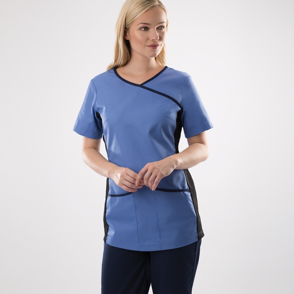 Stretch scrub tops on sale
