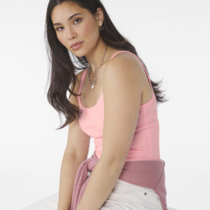 Women's micro rib spaghetti strap tank