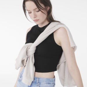 Women's micro rib muscle crop tank