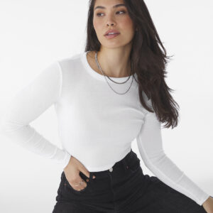 Women's micro rib long sleeve baby t-shirt