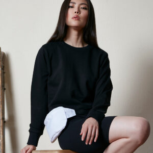 Women's terry cropped crew
