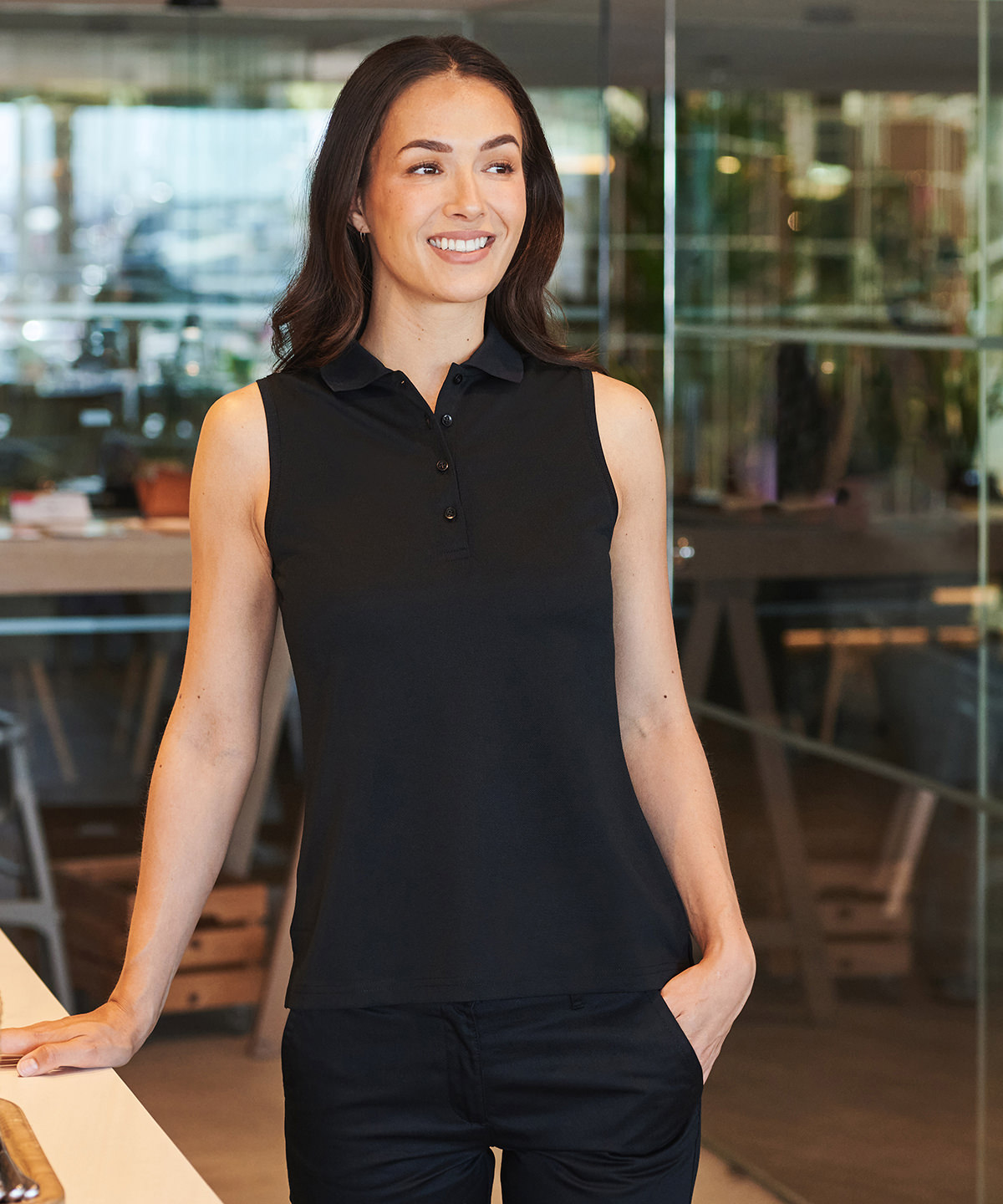 Womens sleeveless Coolplus polo shirt