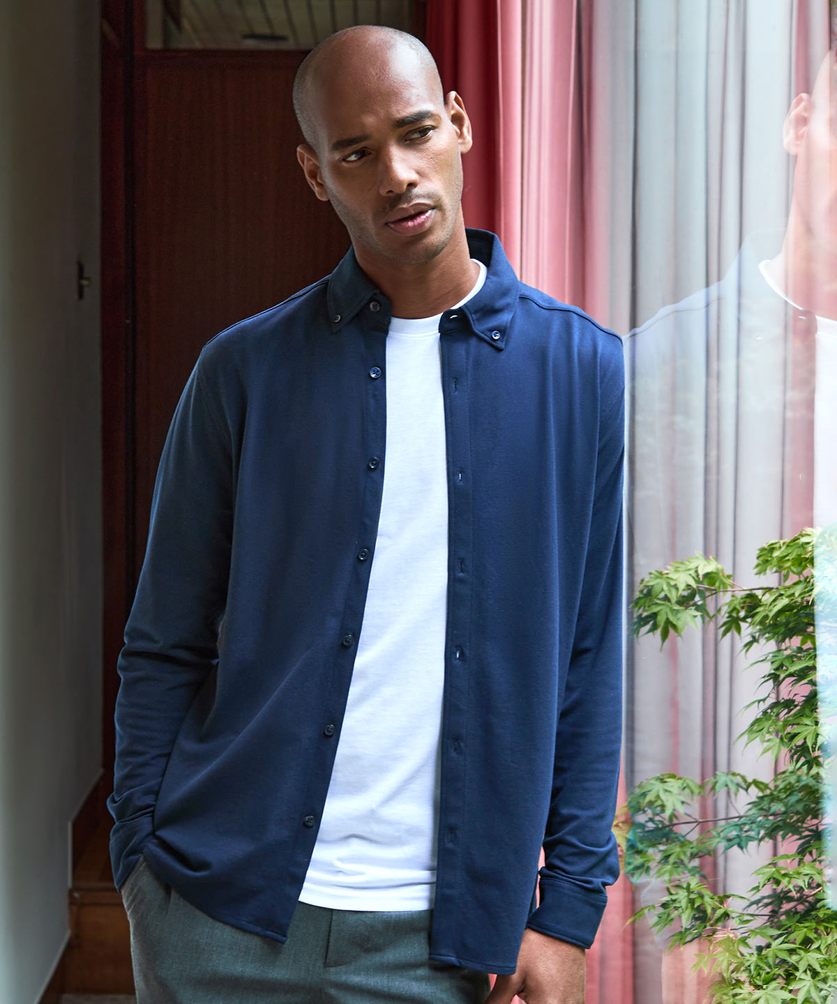 Long sleeve Superwash 60° piqué shirt (tailored fit)