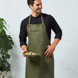 Barley Contrast Stitch Bib Apron