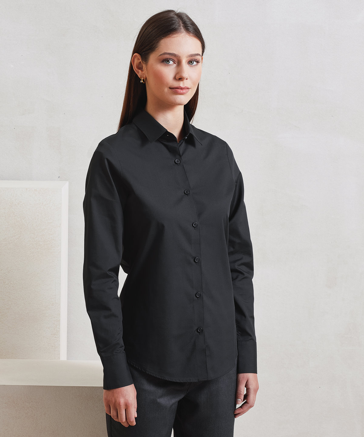 Womens long sleeve Recyclight poplin shirt