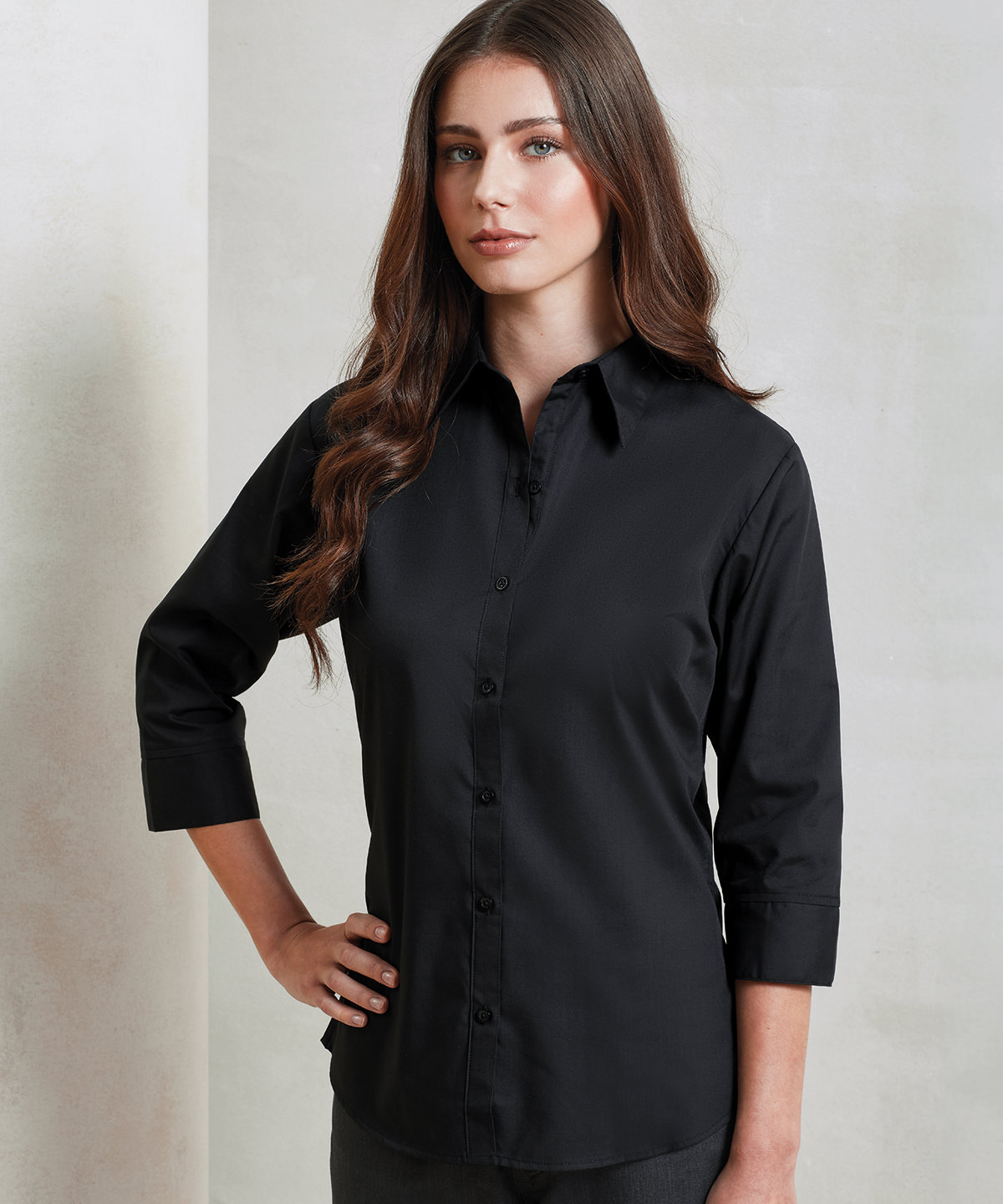 Women's  sleeve poplin blouse