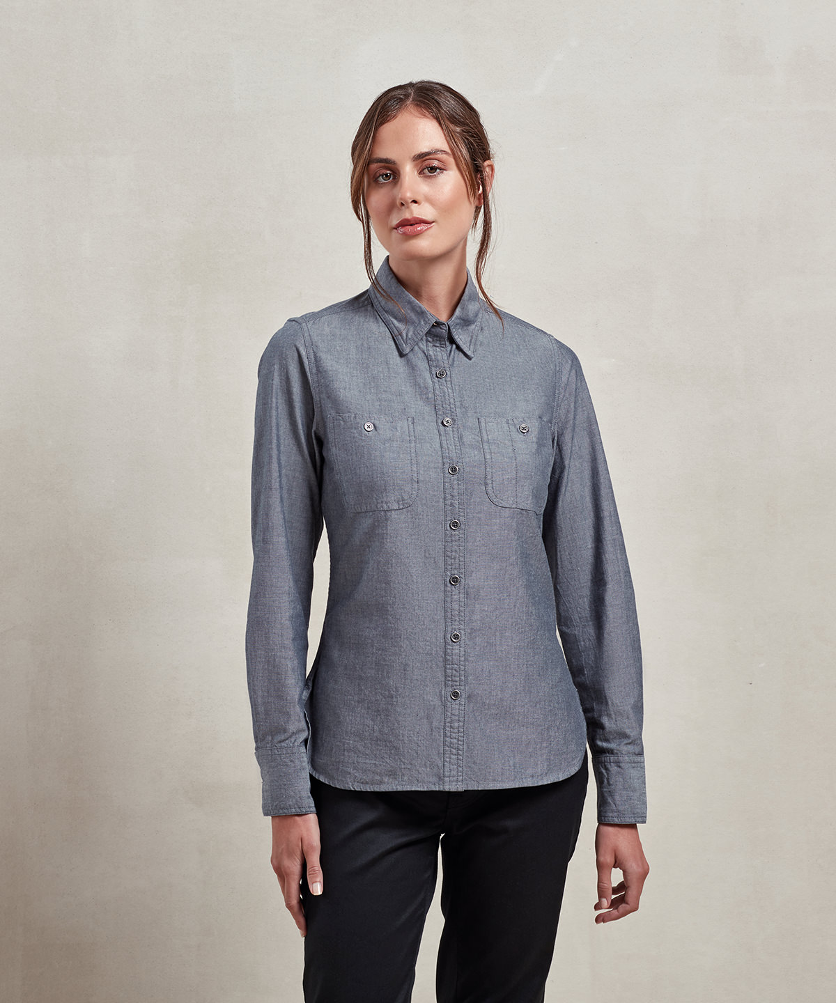 Womens Chambray shirt, organic and Fairtrade certified