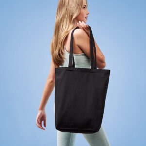 Recycled premium canvas flat base shopper