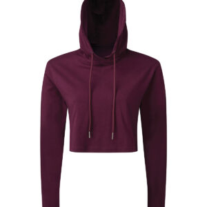 Women's TriDri cropped hooded long sleeve t-shirt