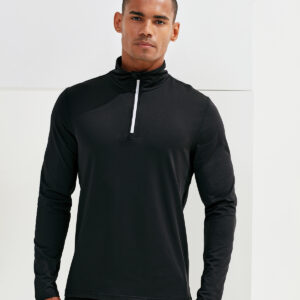TriDri recycled long sleeve brushed back ¼ zip top