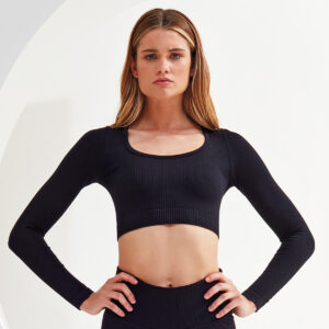 Womens TriDri ribbed seamless '3D Fit' crop top