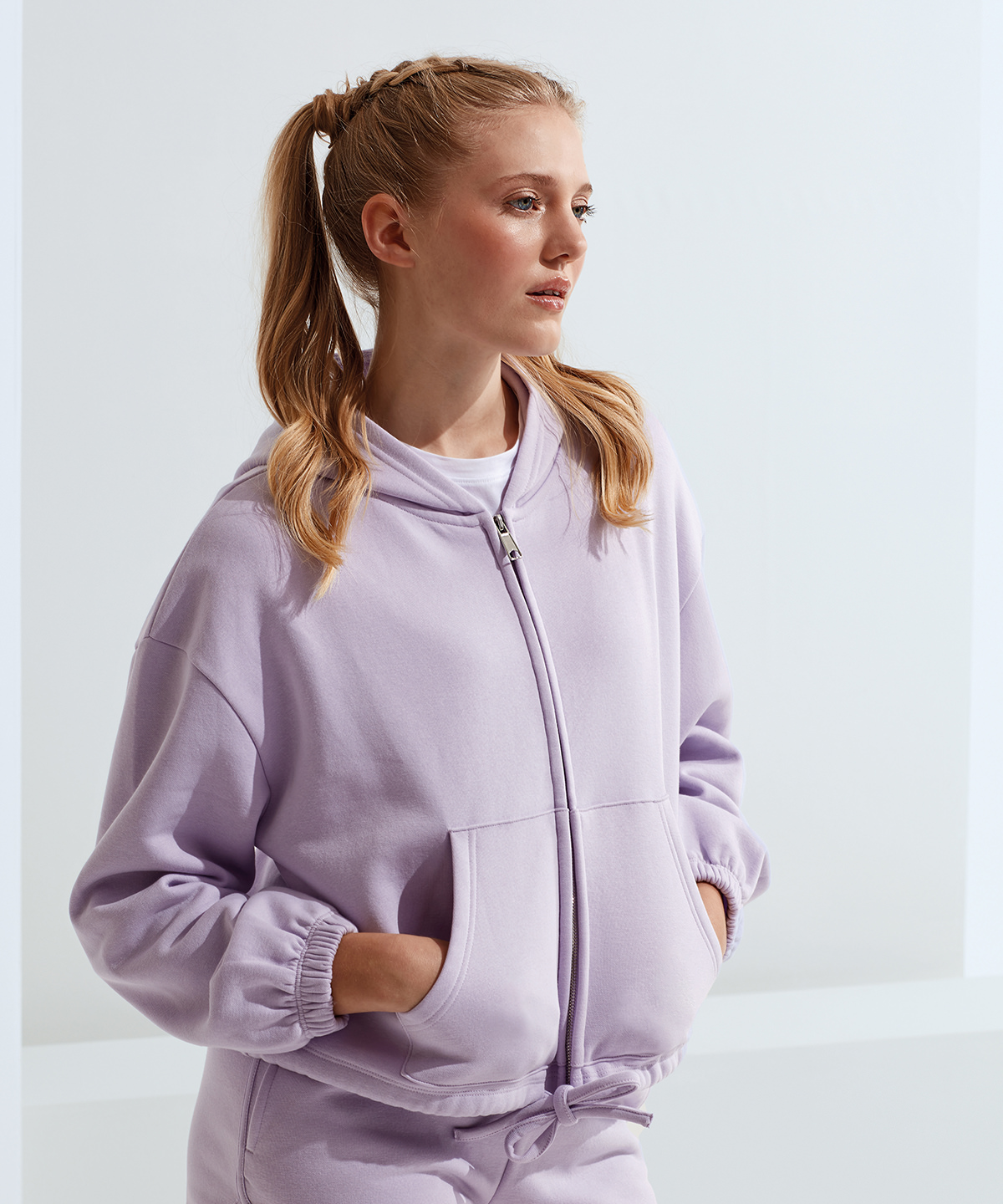 Womens TriDri recycled drawstring full-zip hoodie