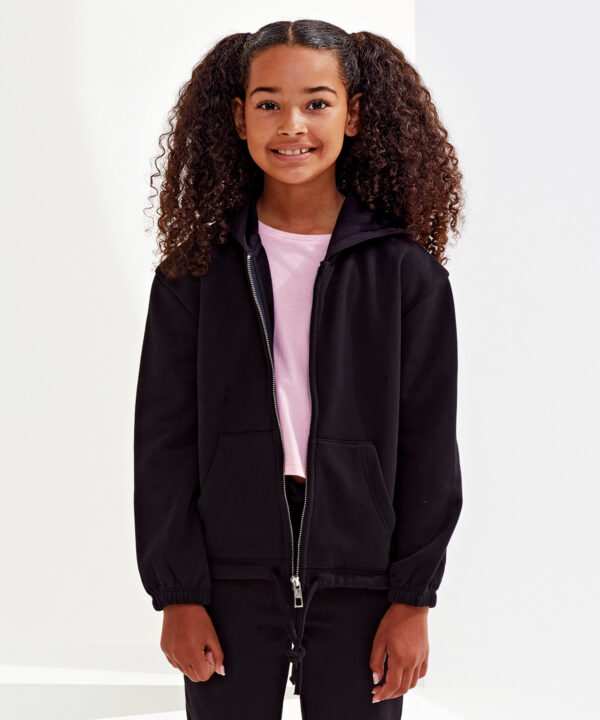 Kids TriDri recycled cropped oversize full-zip hoodie