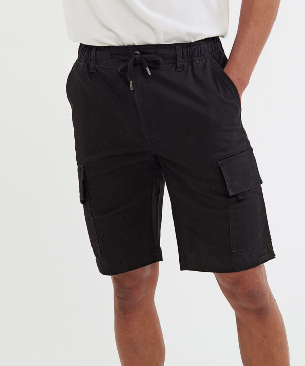 Mens drawstring cargo utility shorts